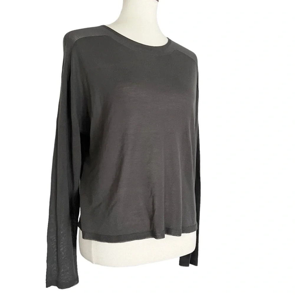 NWT Eileen Fisher Seamless Sleek Tencel Knit‎ Mock Neck Top in Bark